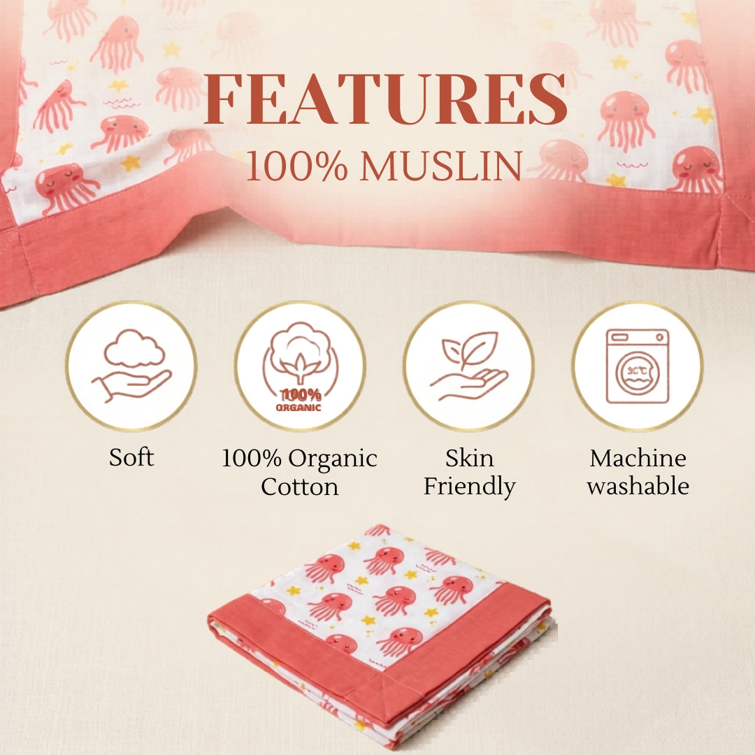 Muslin Receiving Towel or Holding Sheet - Jellyfish