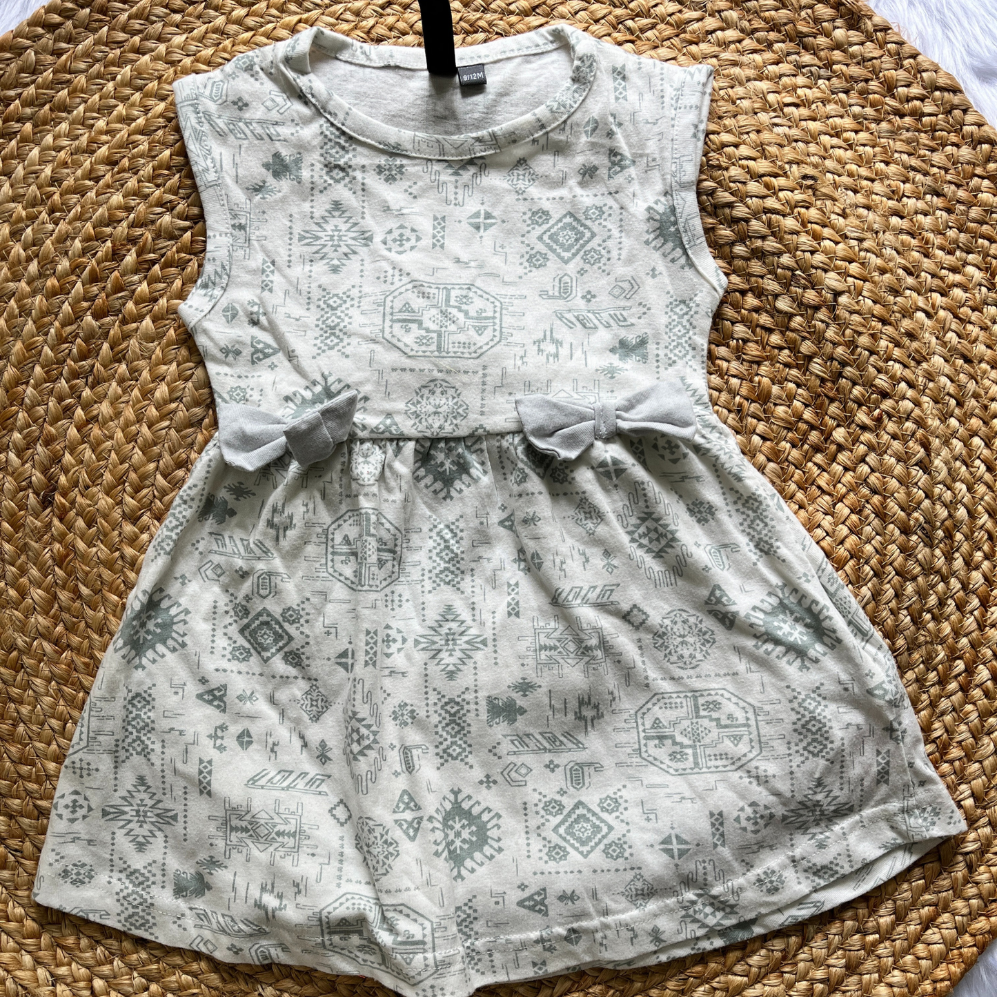 Girl Frocks - Grey geometrics