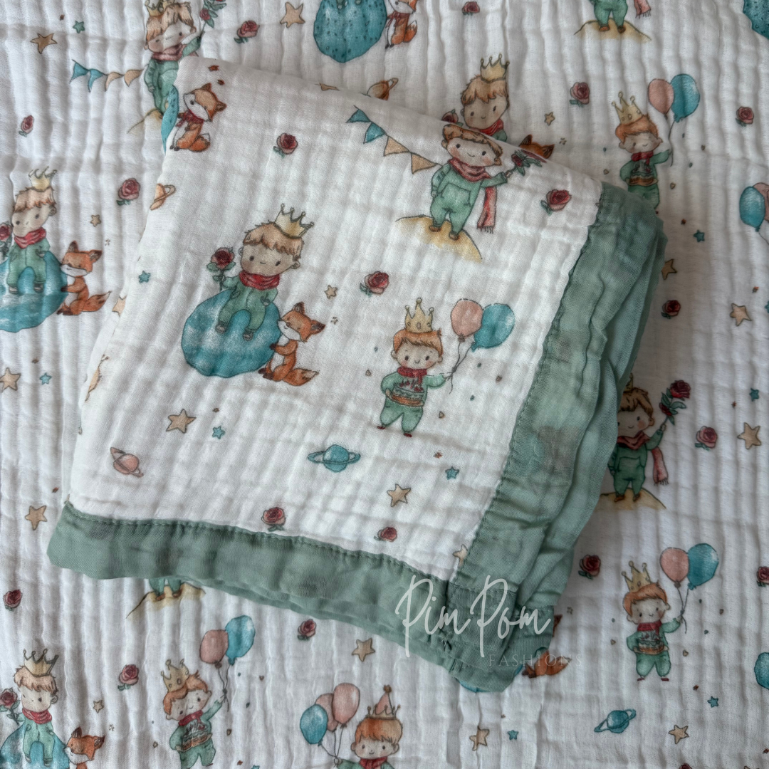 Muslin Blanket 6 Layer - Saga Green