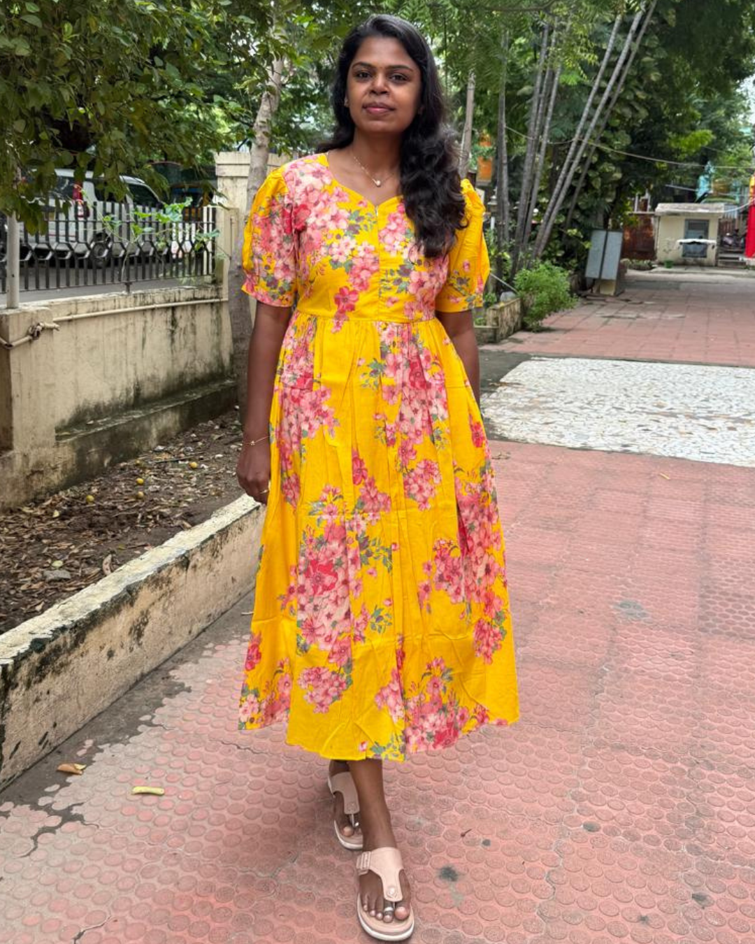 Sunny Blossom Feeding Maxi Dress
