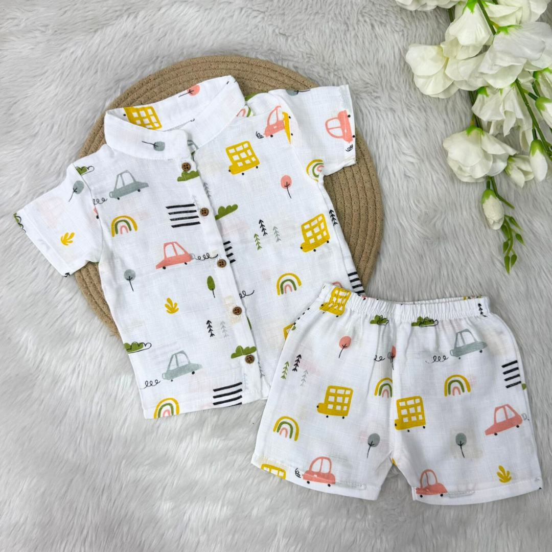 Boys Shirt and Shorts Set - Cars