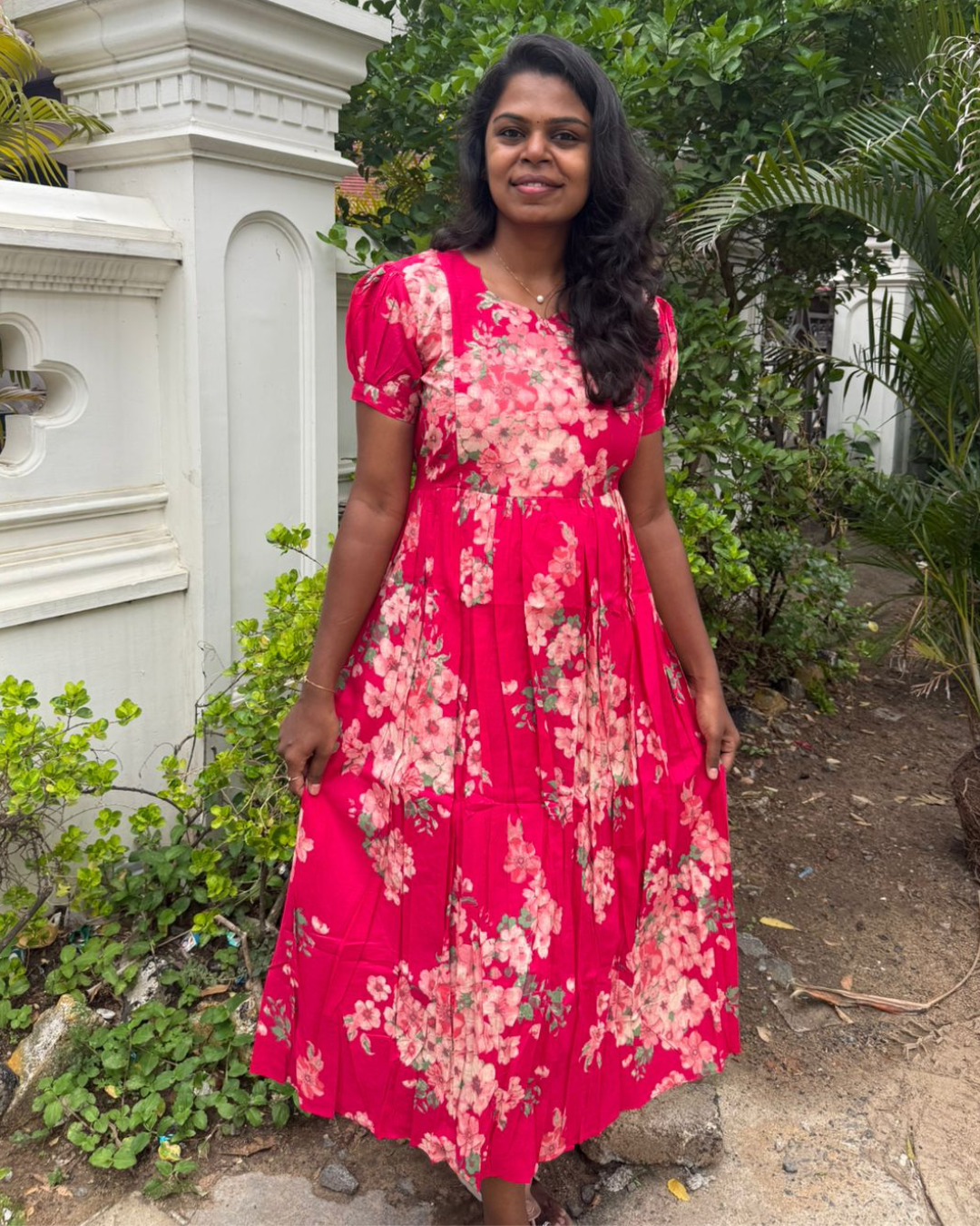 Rose Bloom Feeding Maxi Dress –