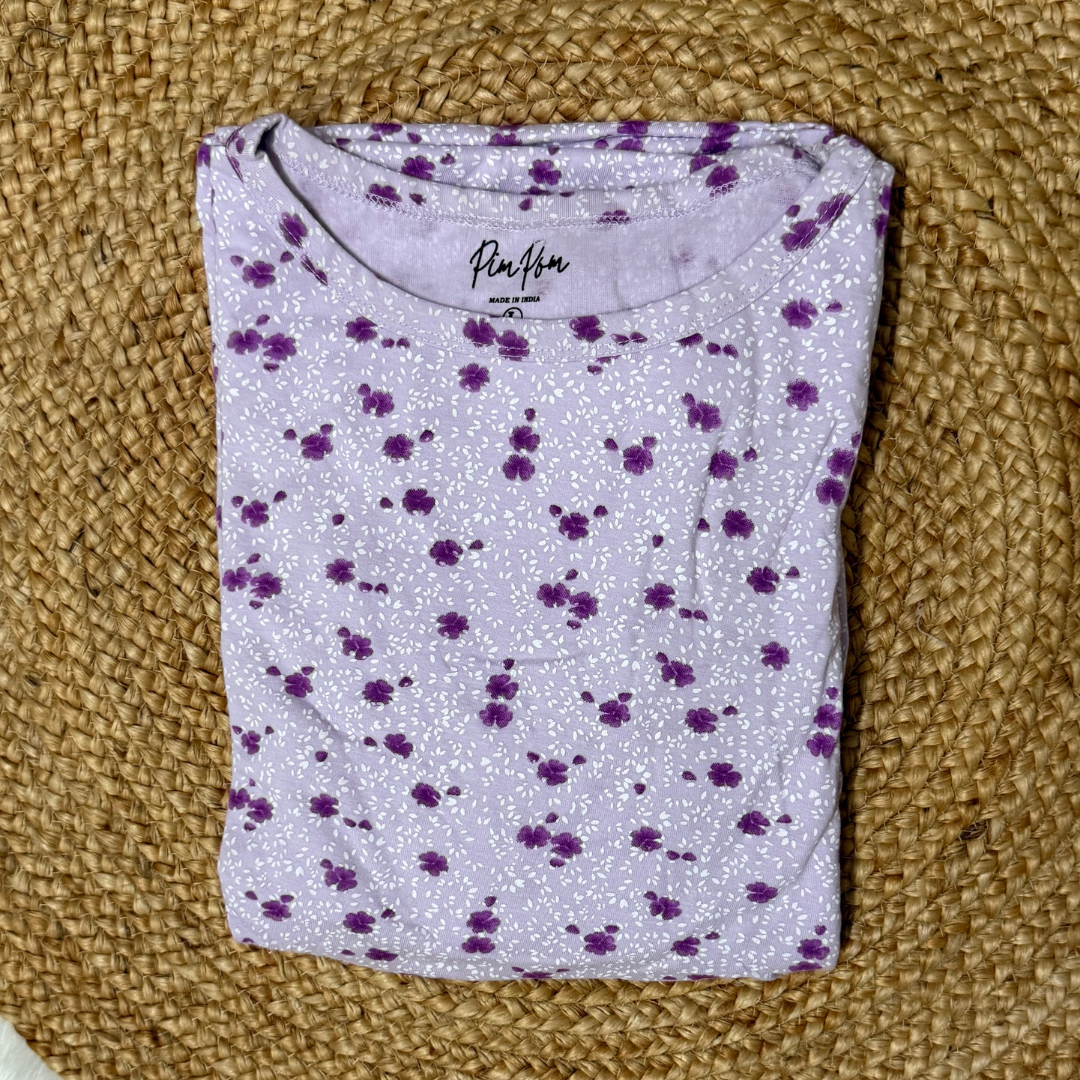 Zipless Criss Cross Maternity Wear - Purple Flowers