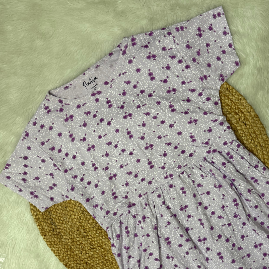 Zipless Criss Cross Maternity Wear - Purple Flowers