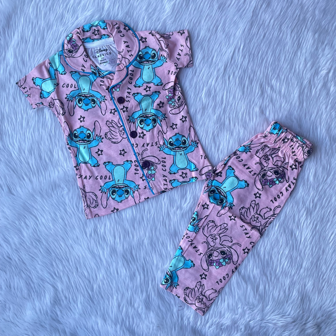 Kids Half Sleeve Collar Night Suit - Stay cool stitch