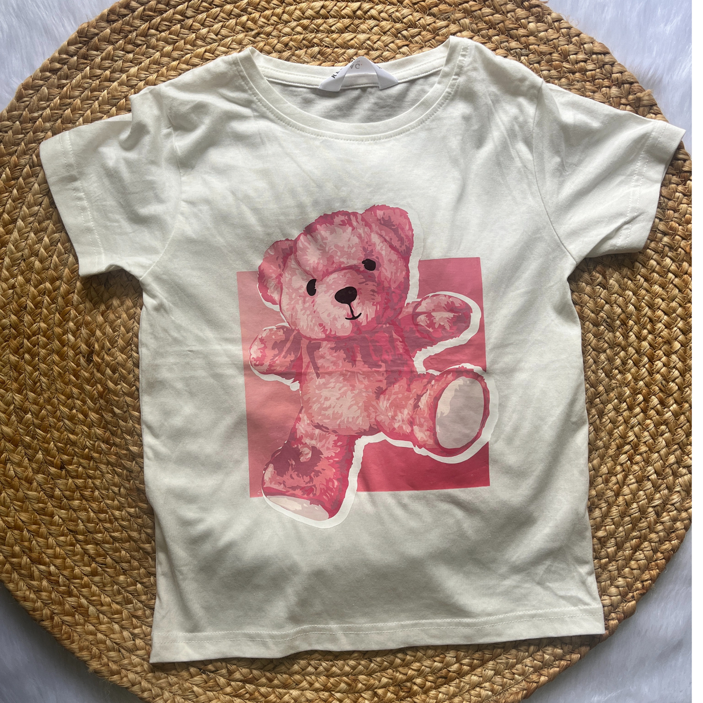 Girls T-Shirt - White Teddy