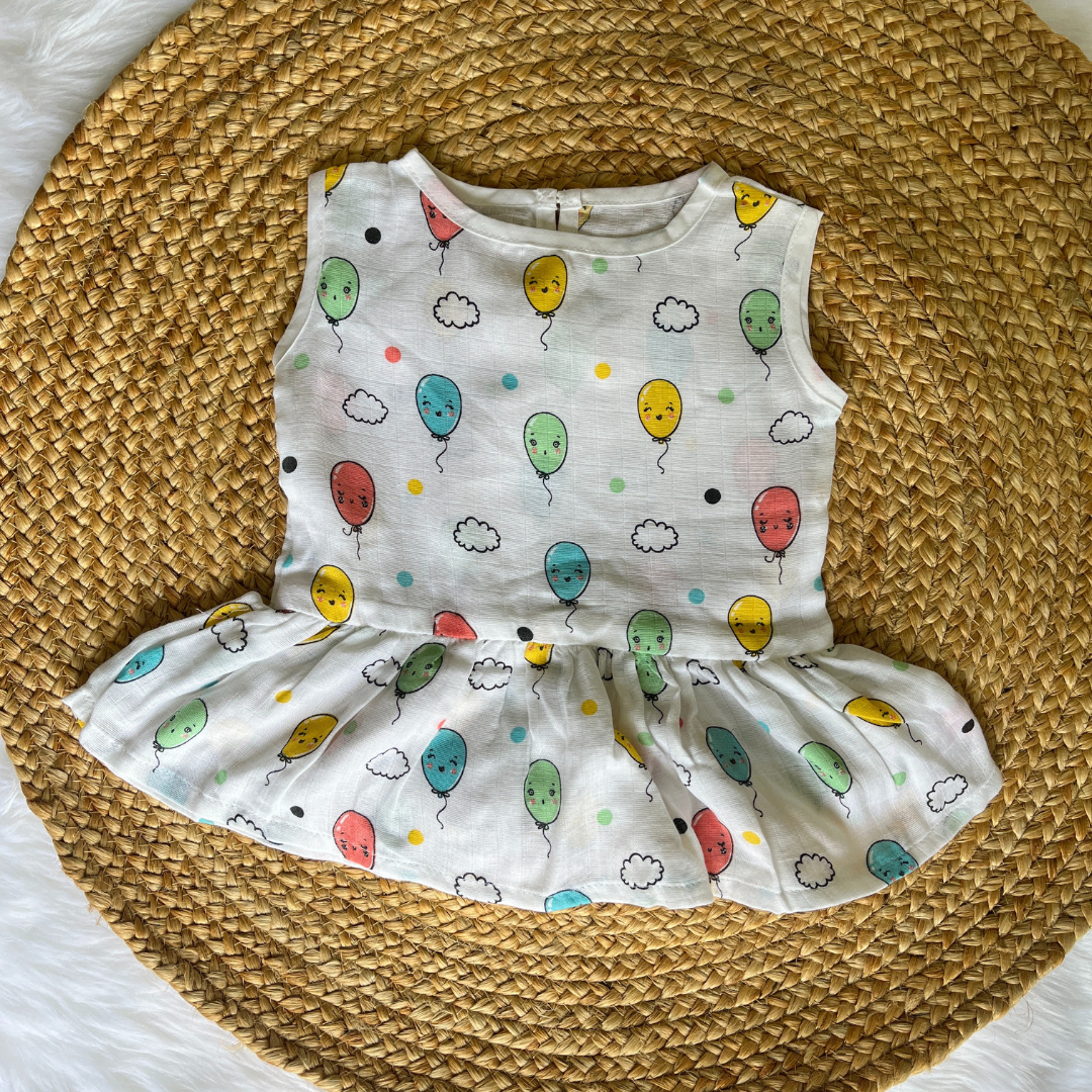Muslin Button Frock - Baloons