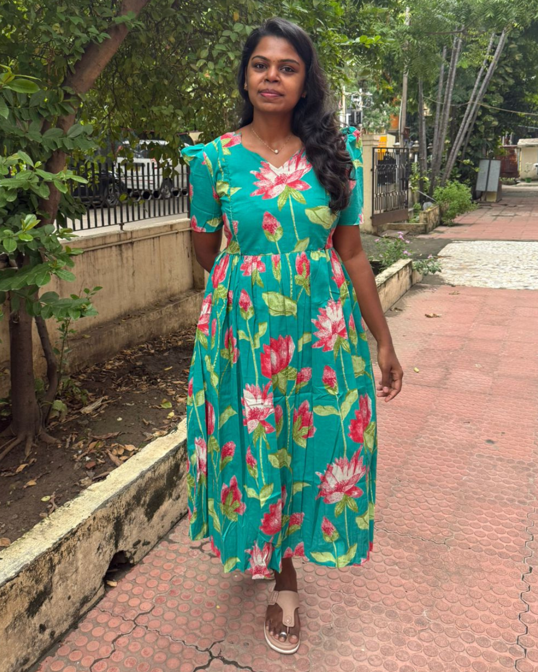 Lotus Charm Feeding Maxi Dress