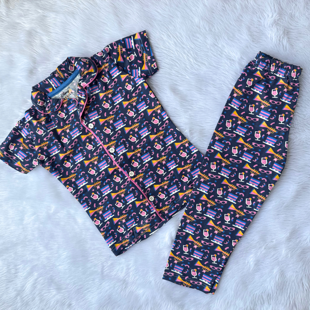 Party theme Kids Collar Night Suit