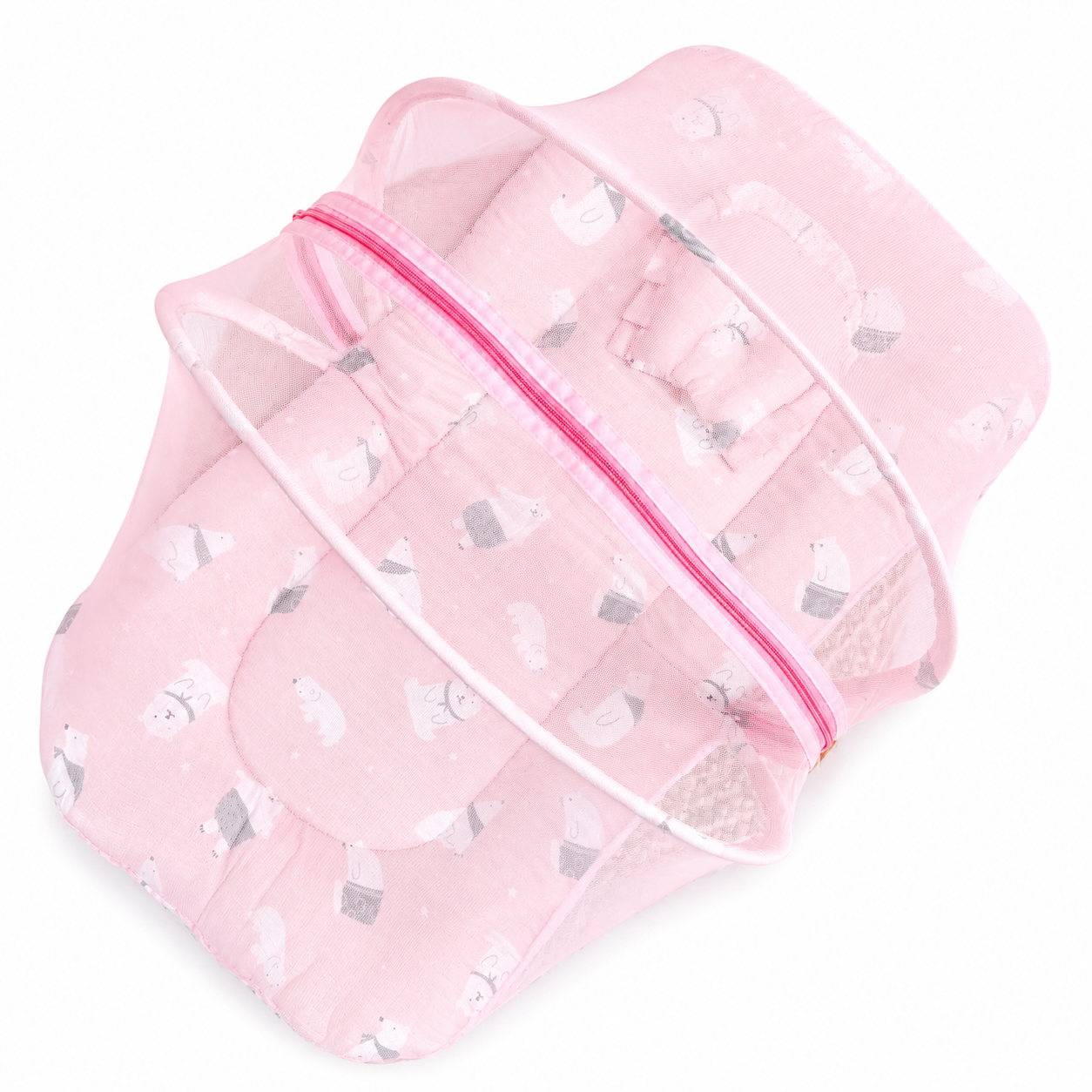Baby Net Bed - Pink Bears