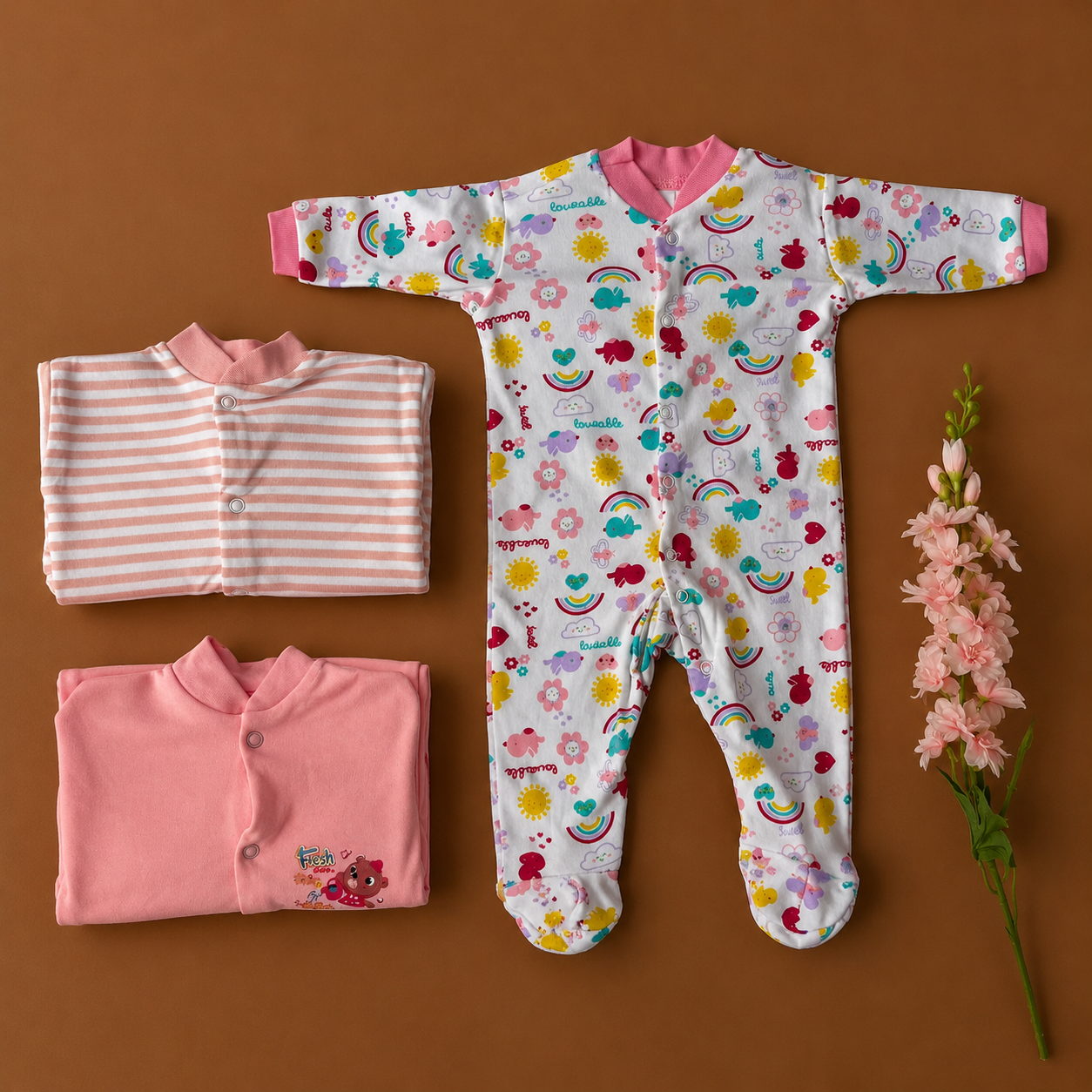 Sleepsuit Combo - Pink