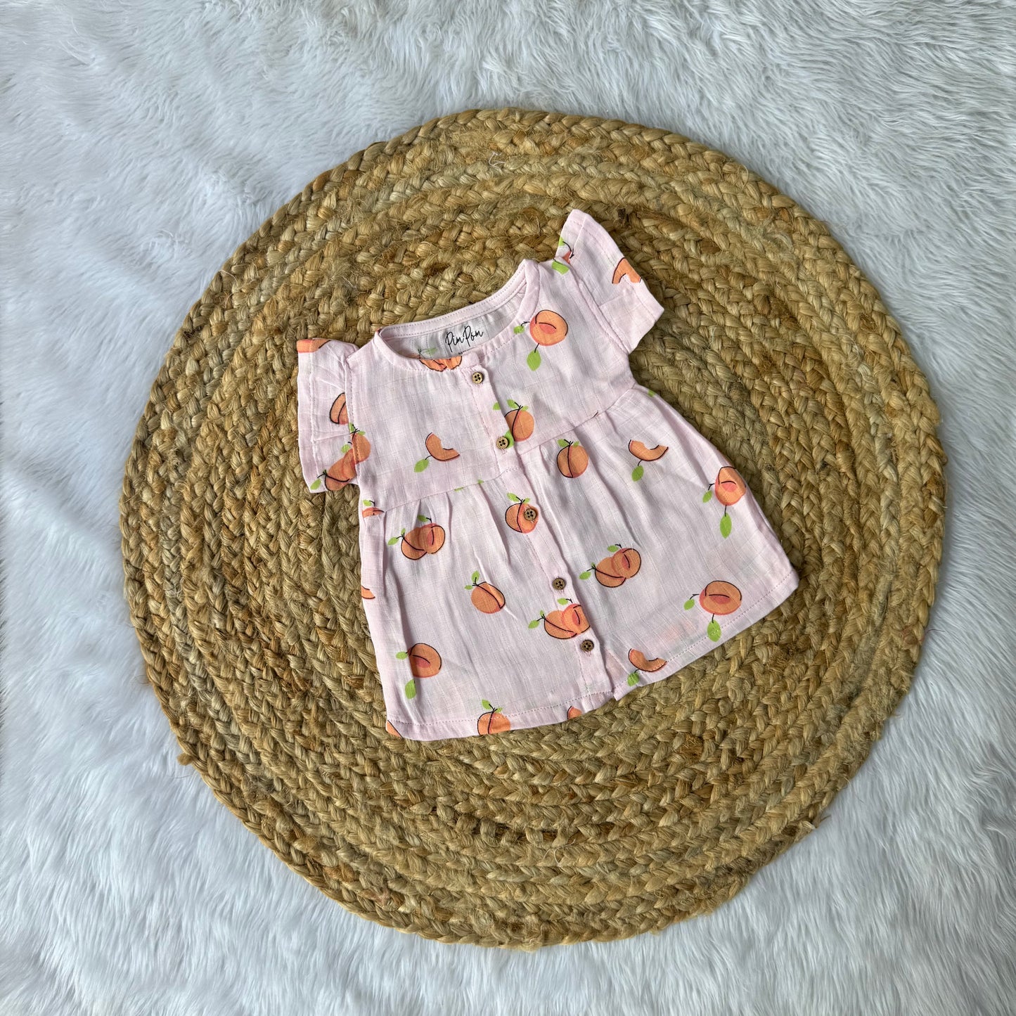 Front Open Frock - Pink Cherry
