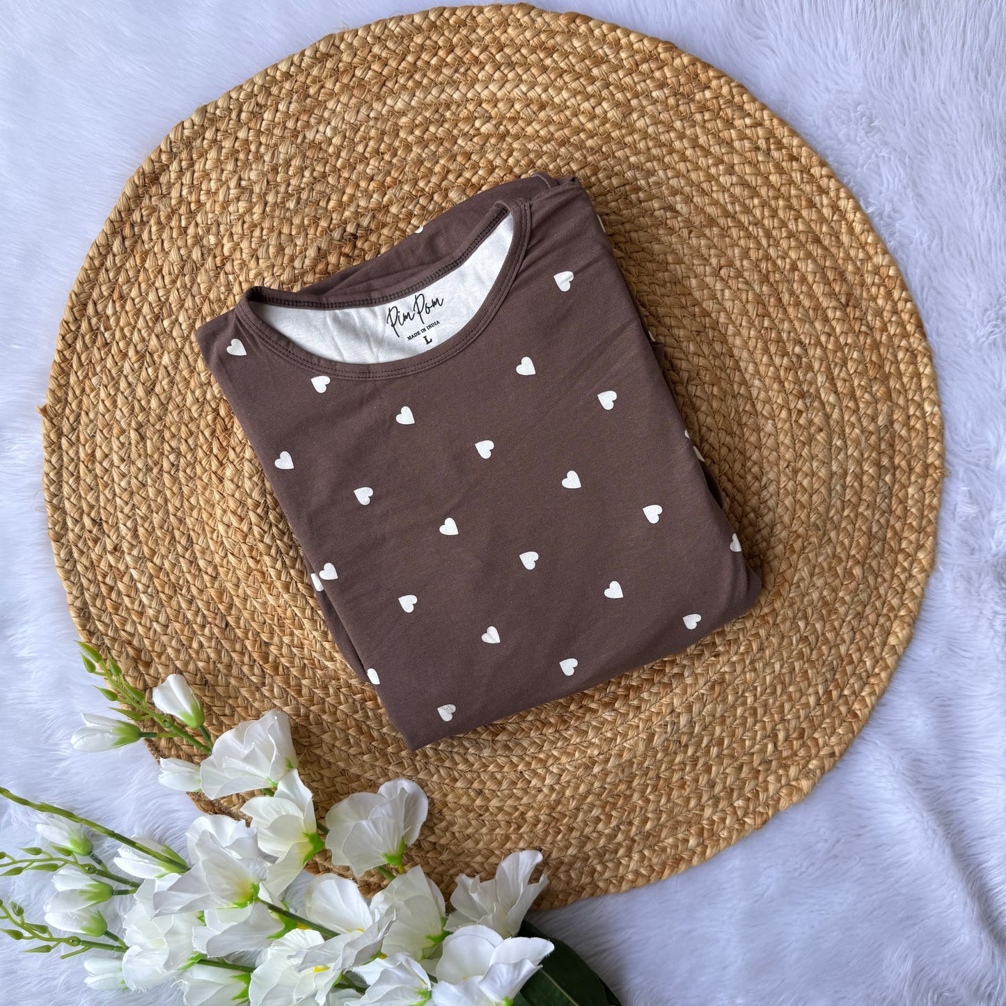 Brown Hearts - Zipless Criss Cross Maternity Wear