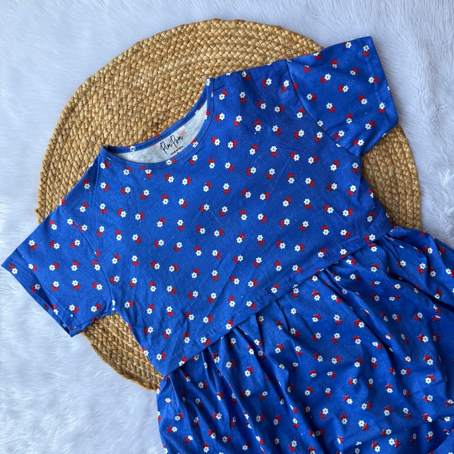 Ink Blue Flowers - Zipless Criss Cross Maternity Wear