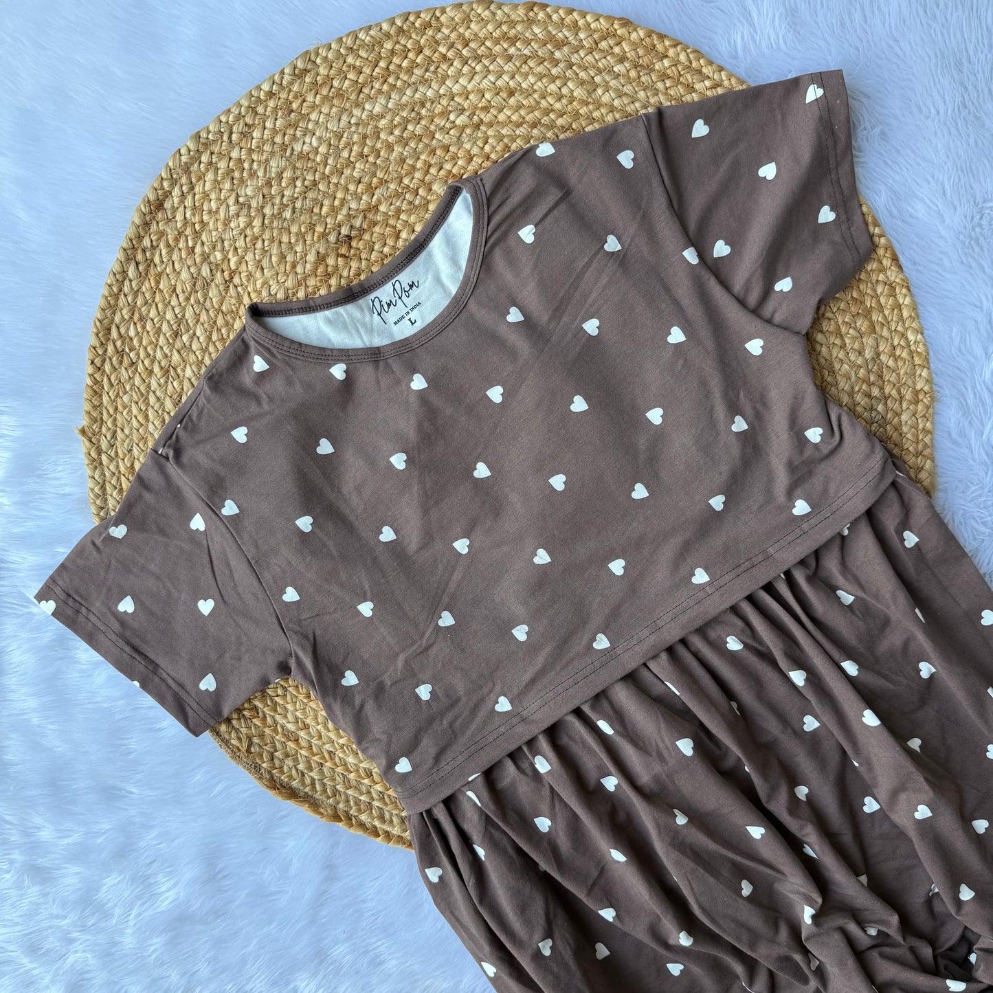 Brown Hearts - Zipless Criss Cross Maternity Wear