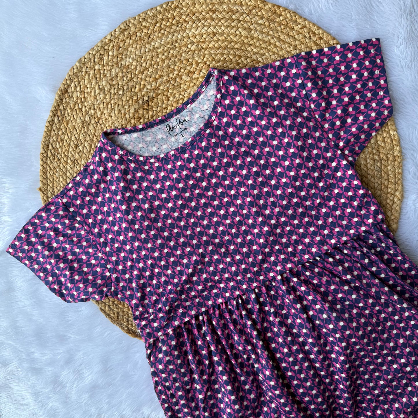 Pink pattern - Zipless Criss Cross Maternity Wear
