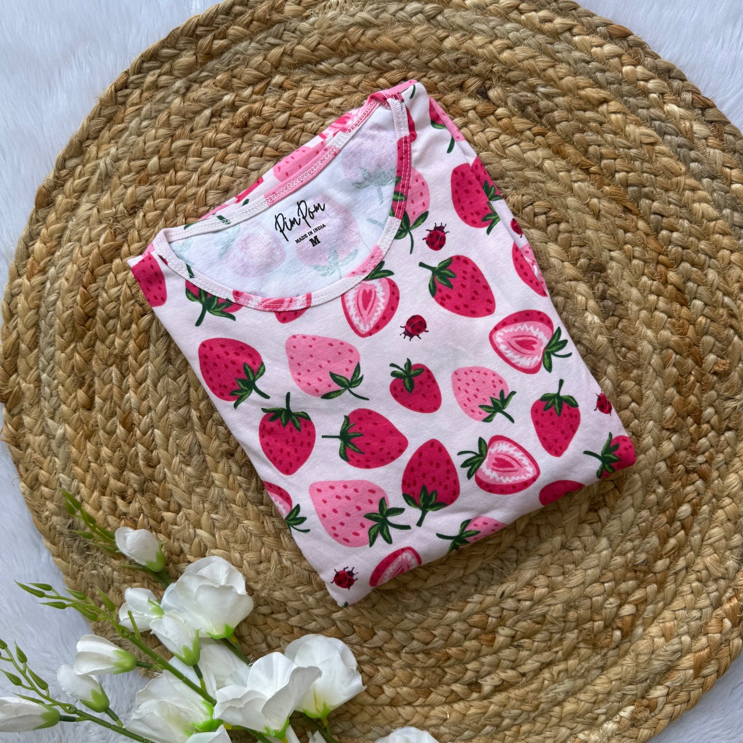 Strawberry Knitted Cotton Casual Frock