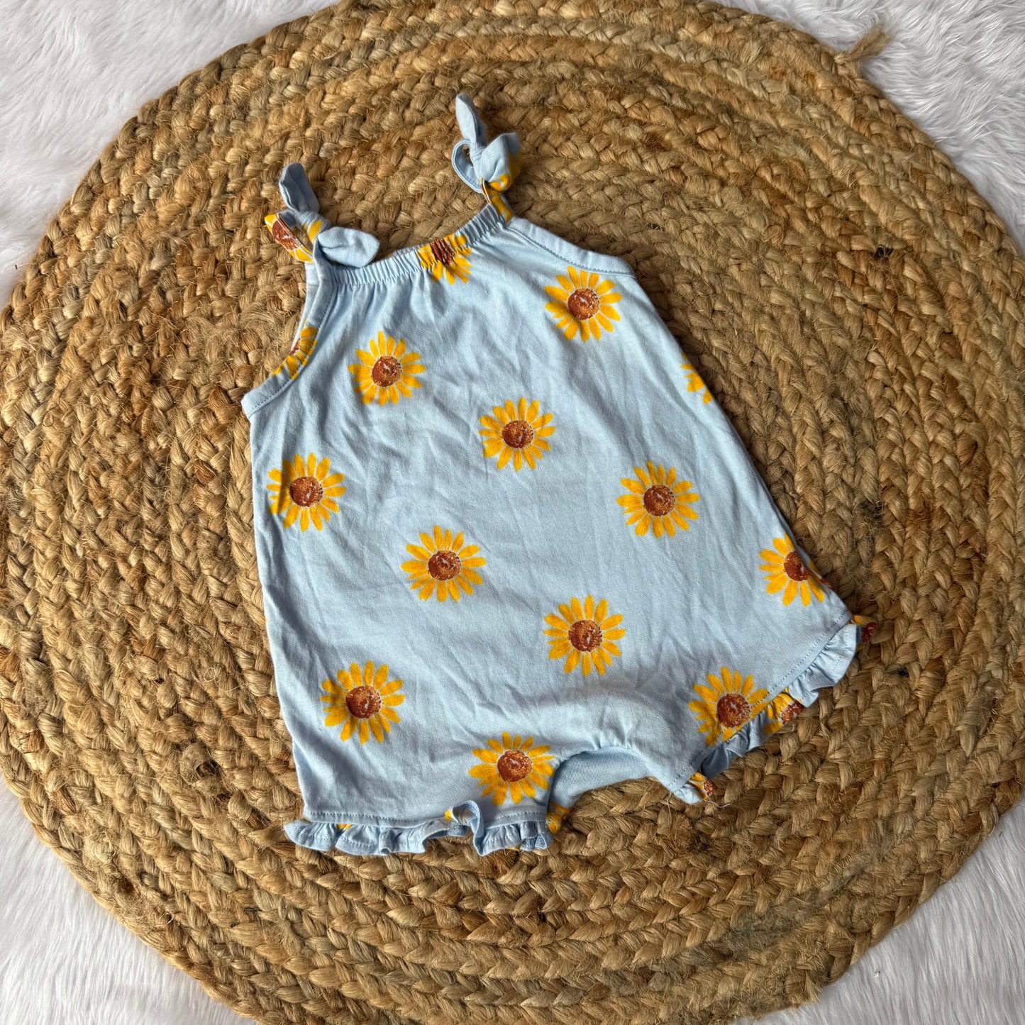 Baby Romper - Sunflower in Blue