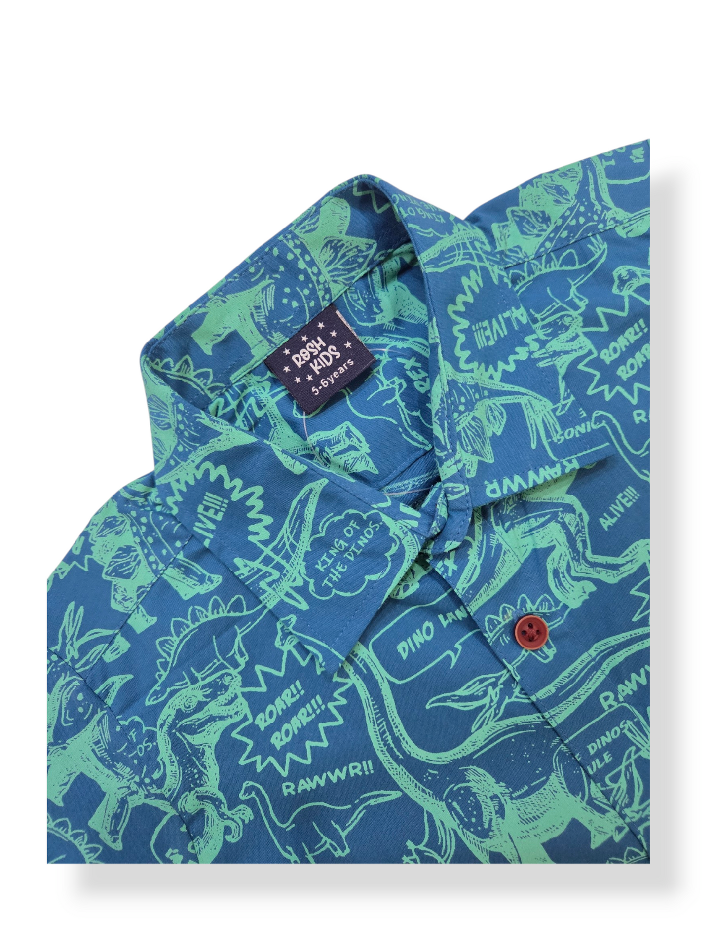 Boys Shirt and Shorts Set - Blue dino