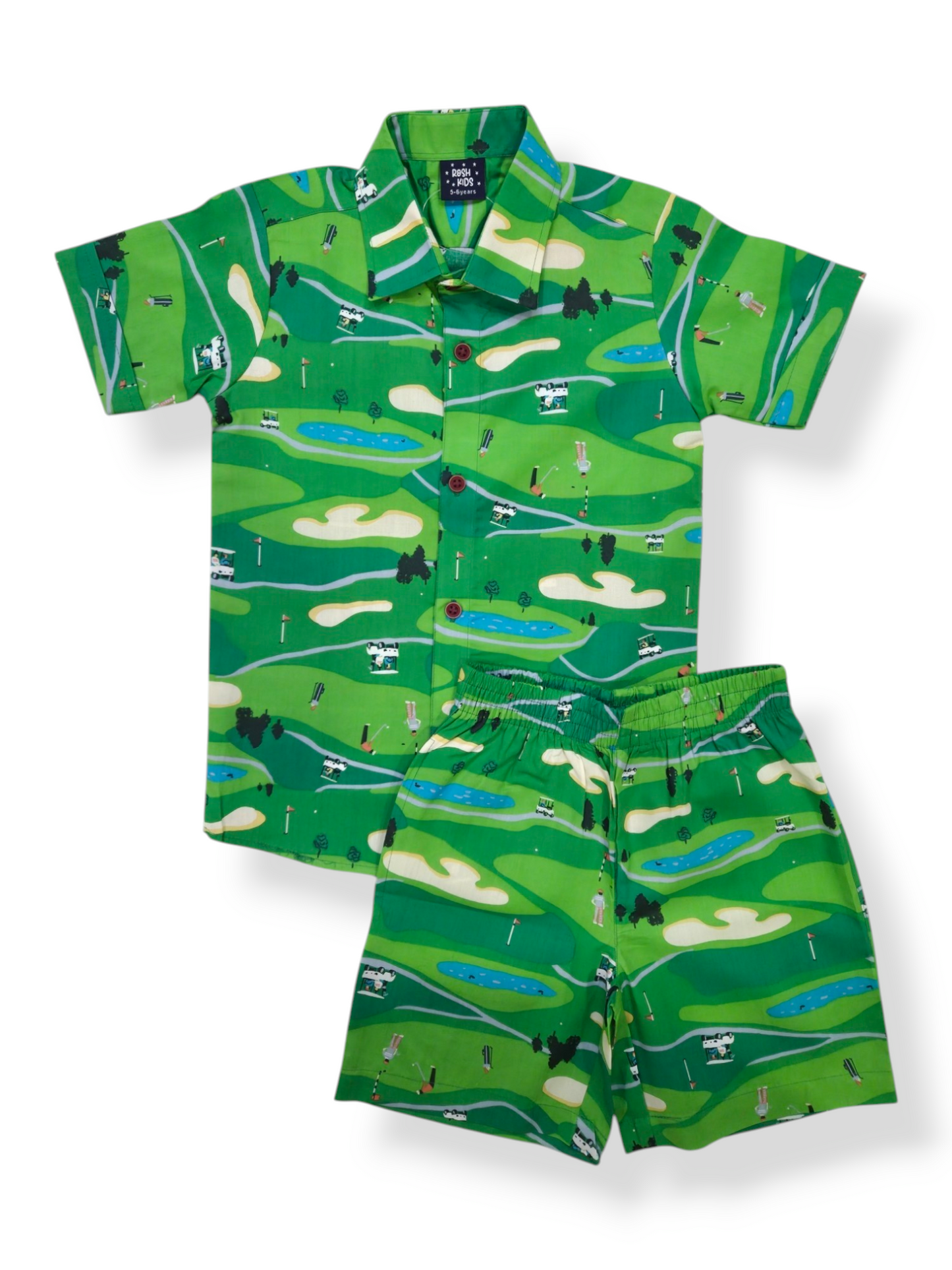 Boys Shirt and Shorts Set - Green