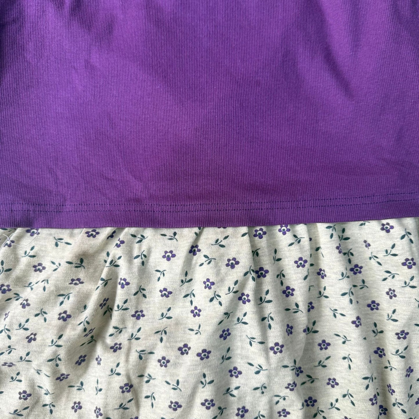 Purple & Flowers - Dual Colour Zipless Criss Cross Maternity Wear