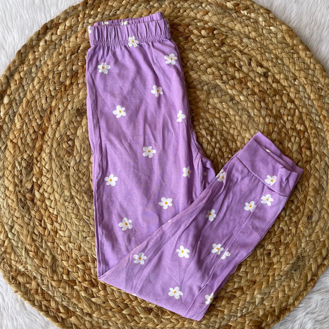 Kids Unisex Jogger Pants - purple flowers {No rope No packet}