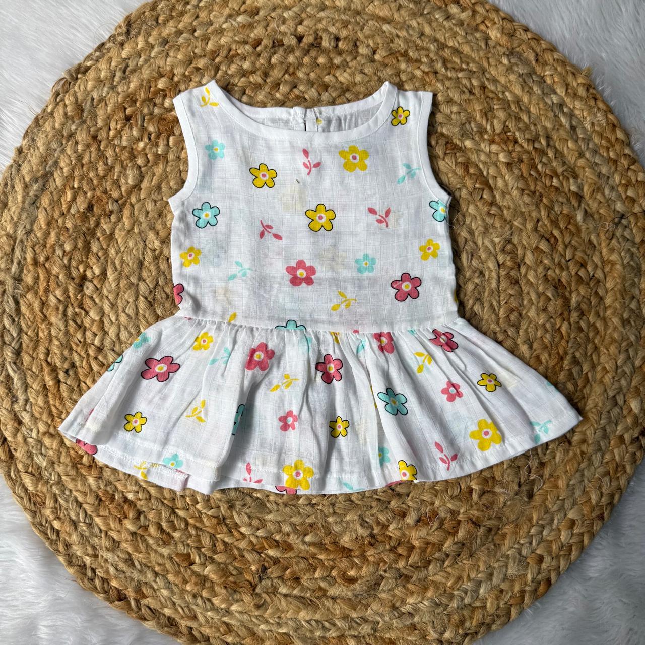 Muslin Button Frock - Mini Flowers