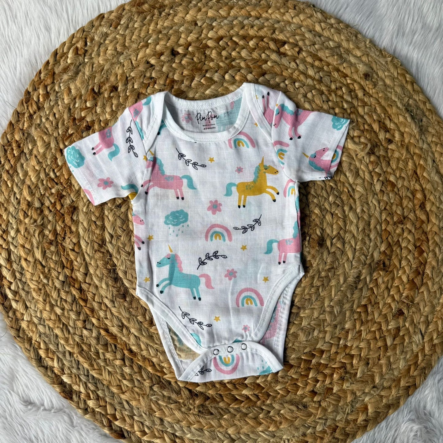 Baby Muslin Romper - Unicorn