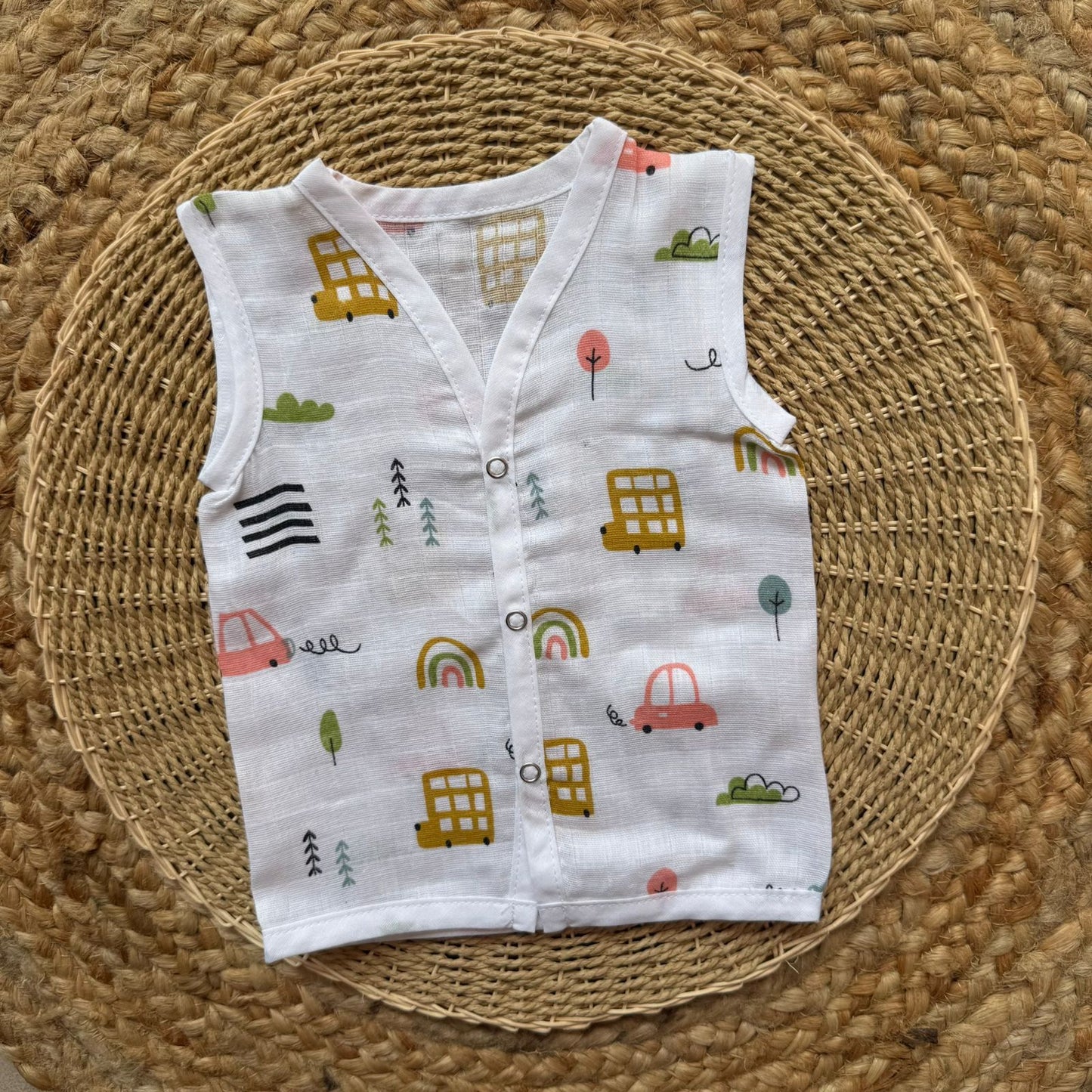Muslin Baby Jabla - Yellow Car