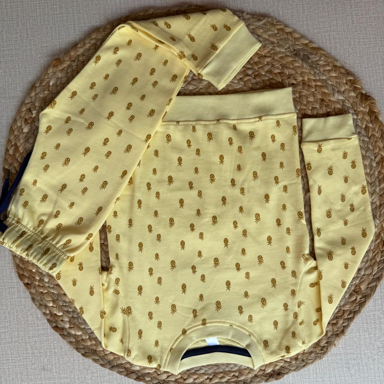 Kids Pant Co-Ord Sets (Full sleeve) - Yellow Pineapple