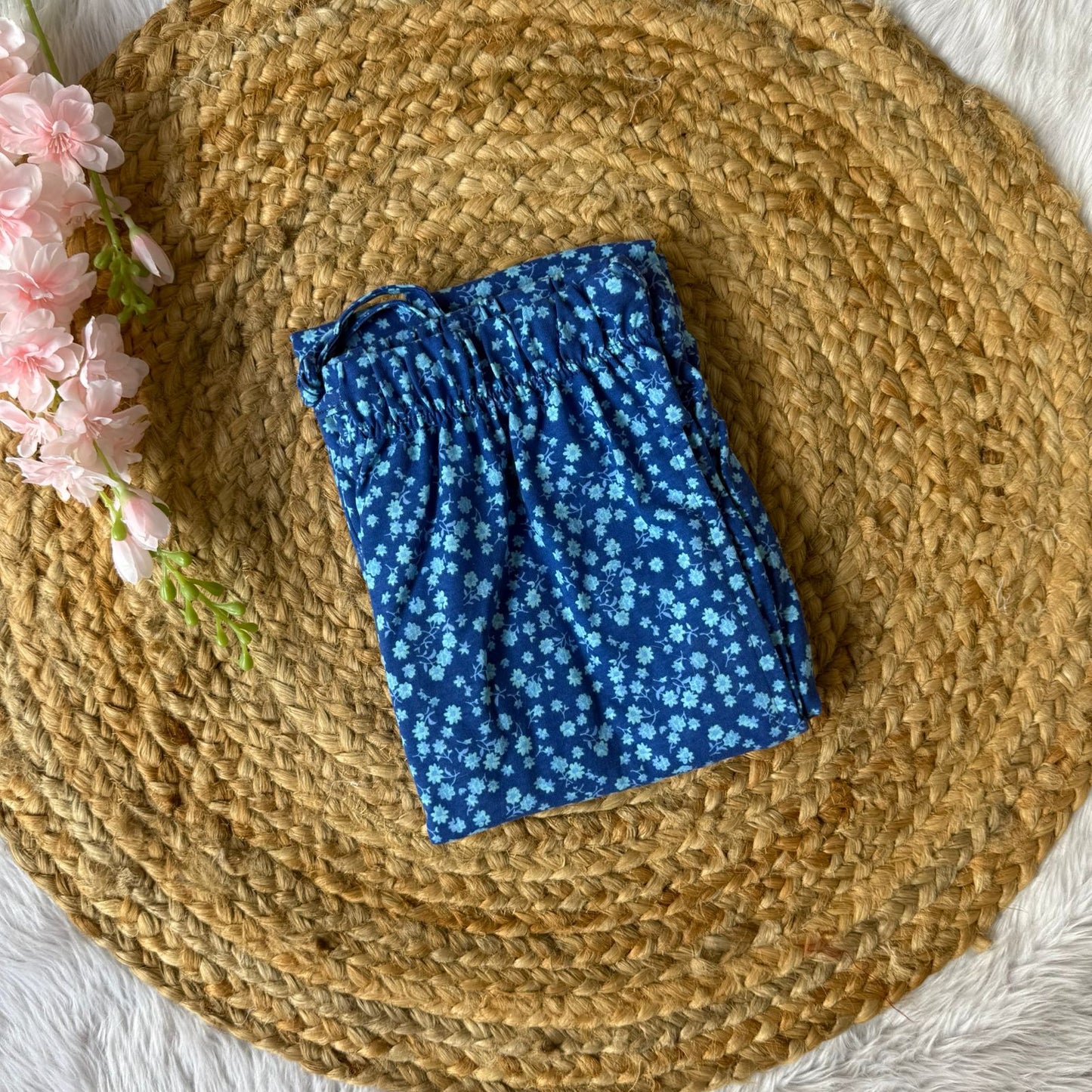 Women Pyjama Pant - Blue Flowers