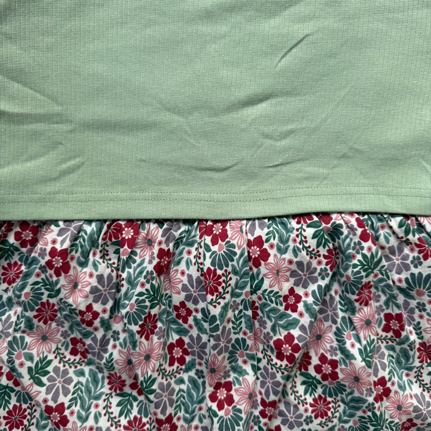 Sage green flowers- Dual Colour Zipless Criss Cross Maternity Wear