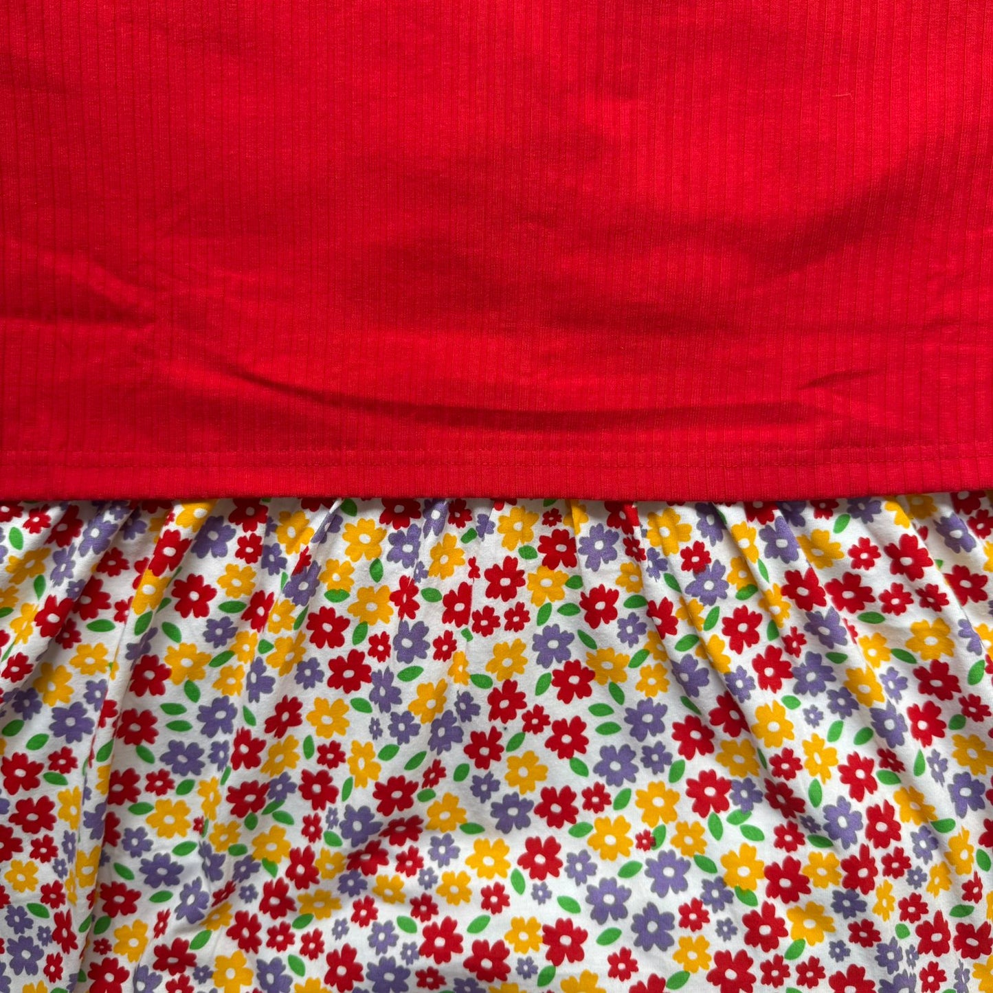 Red Flowers - Dual Colour Zipless Criss Cross Maternity Wear