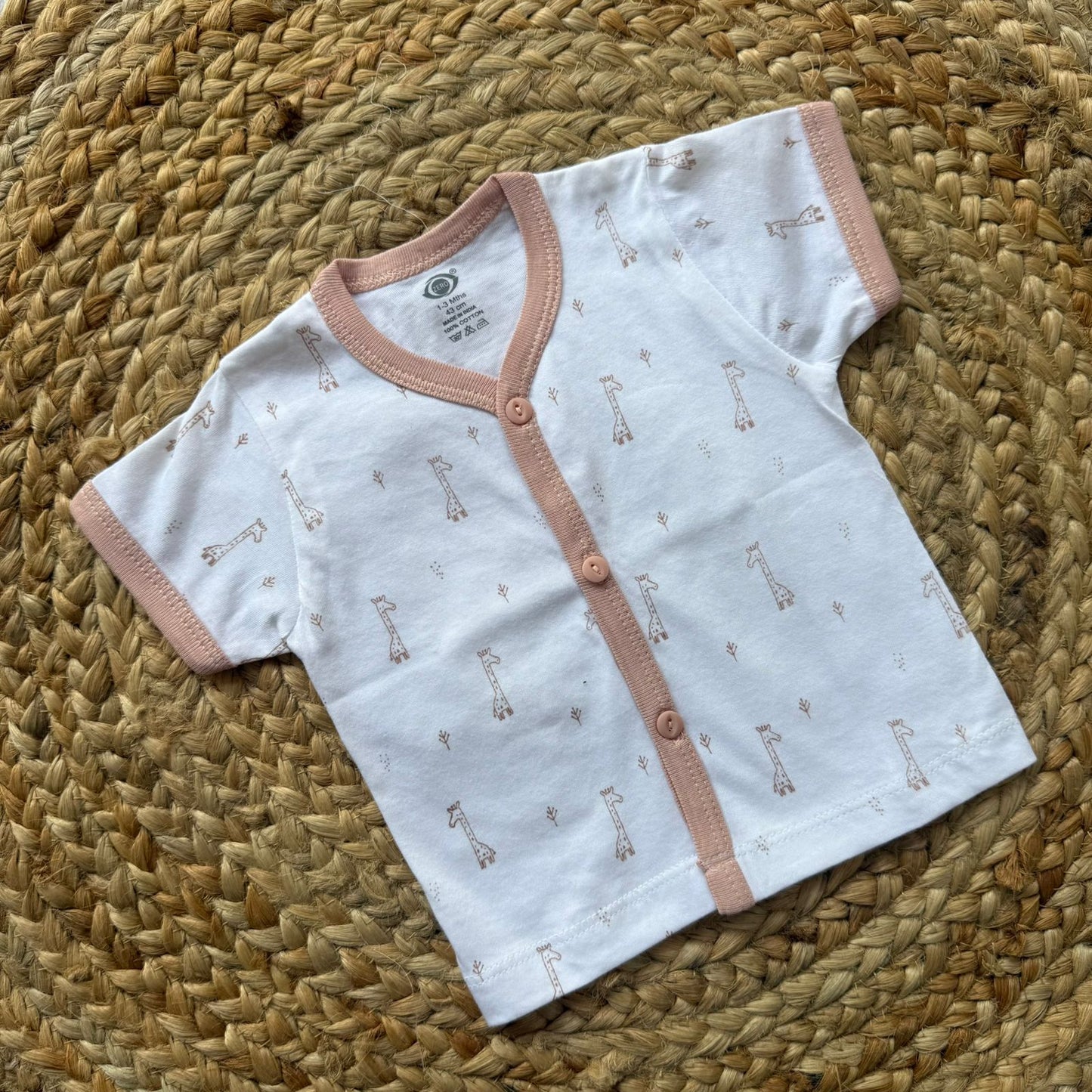 Knitted Baby Jabla with Sleeve - White $ Brown