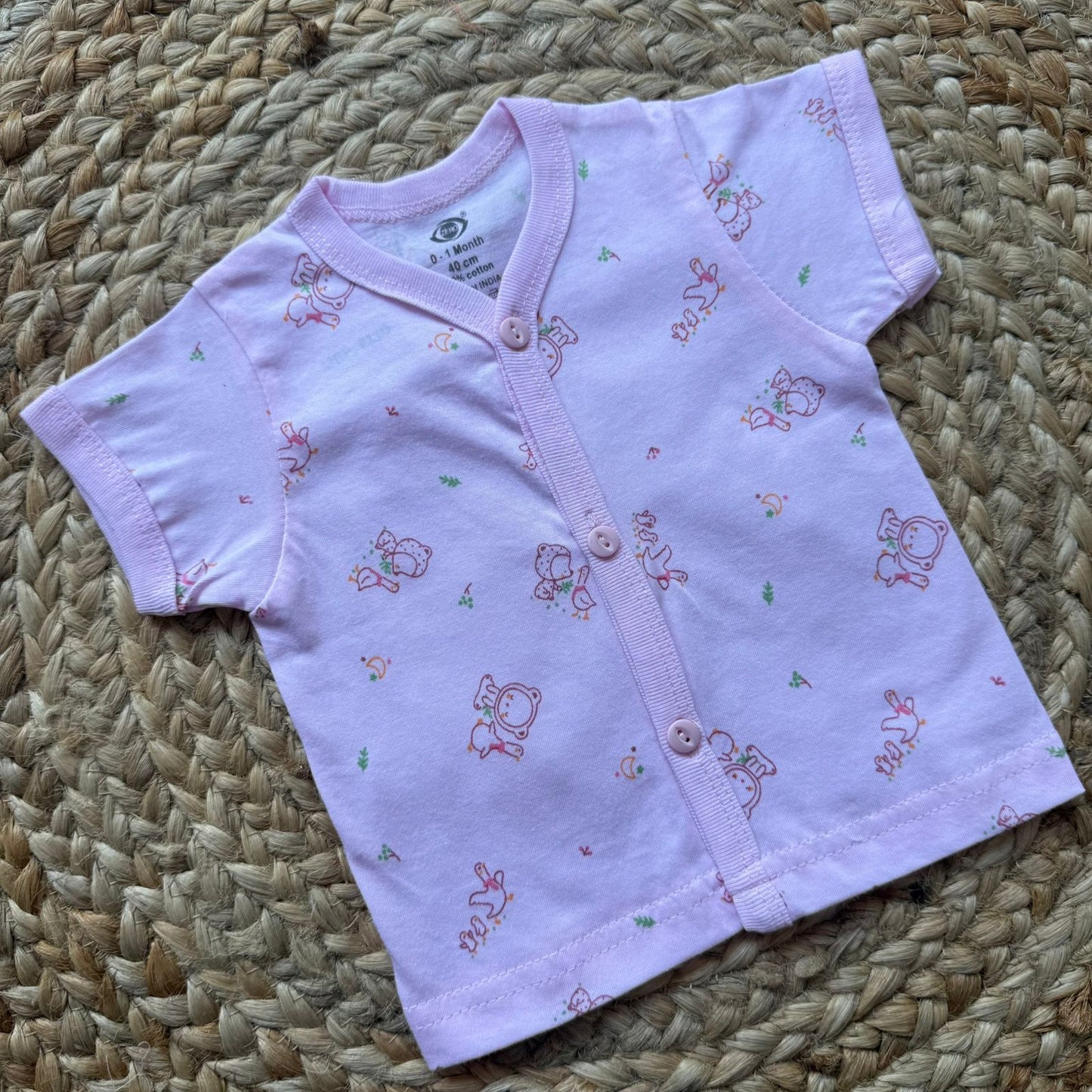 Knitted Baby Jabla with Sleeve - Pink