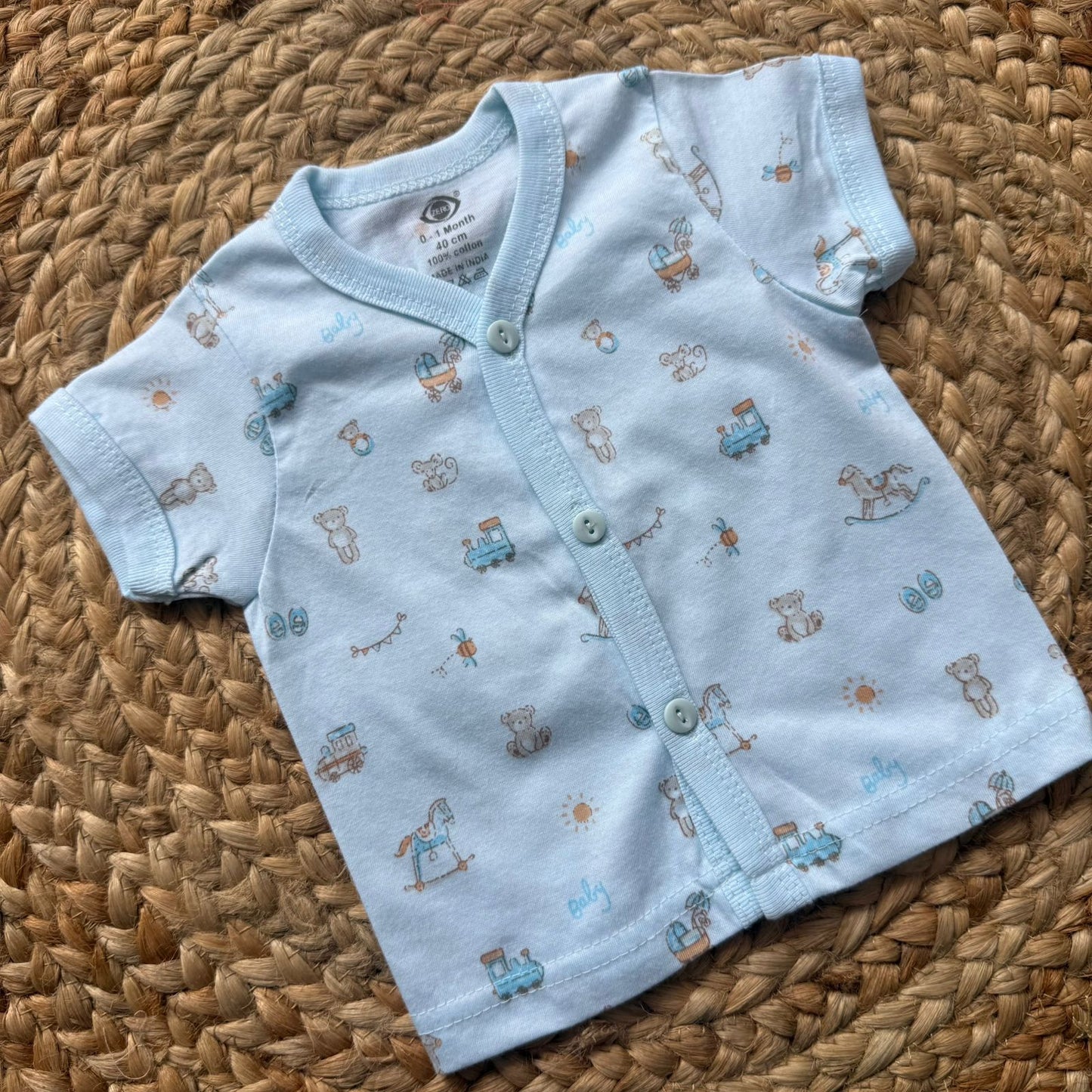 Knitted Baby Jabla with Sleeve - Lite Blue