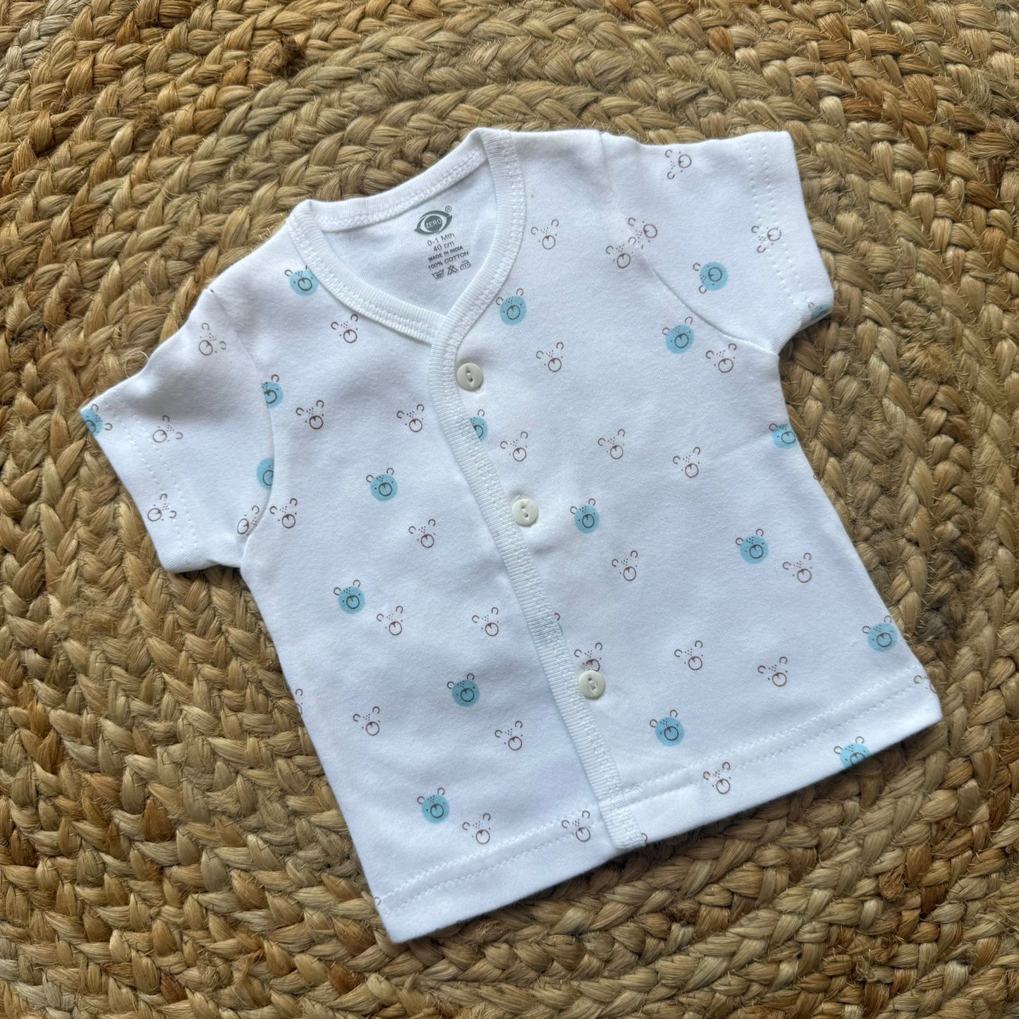 Knitted Baby Jabla with Sleeve - White