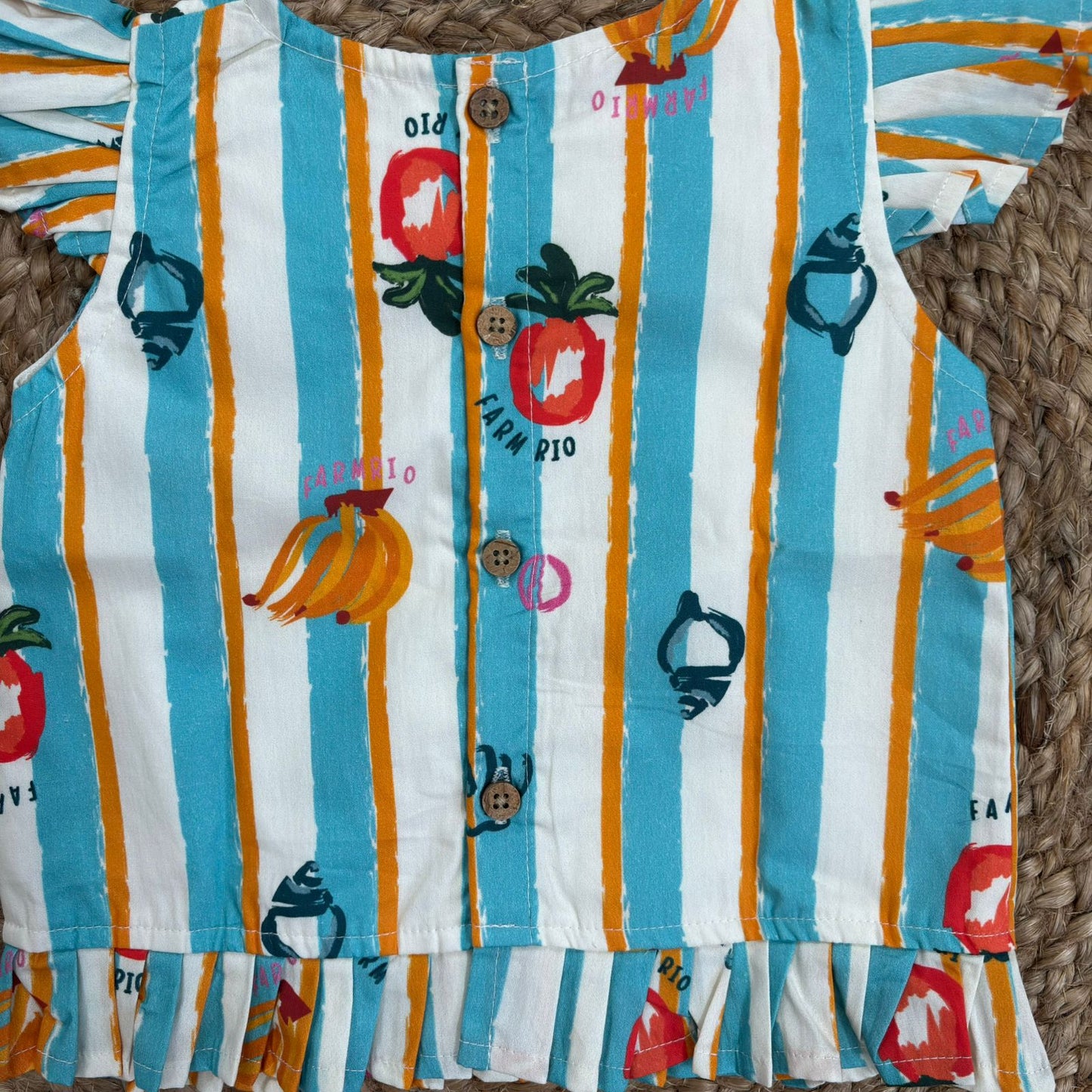 Girls Cotton Shorts Co-ord Set - Fruits