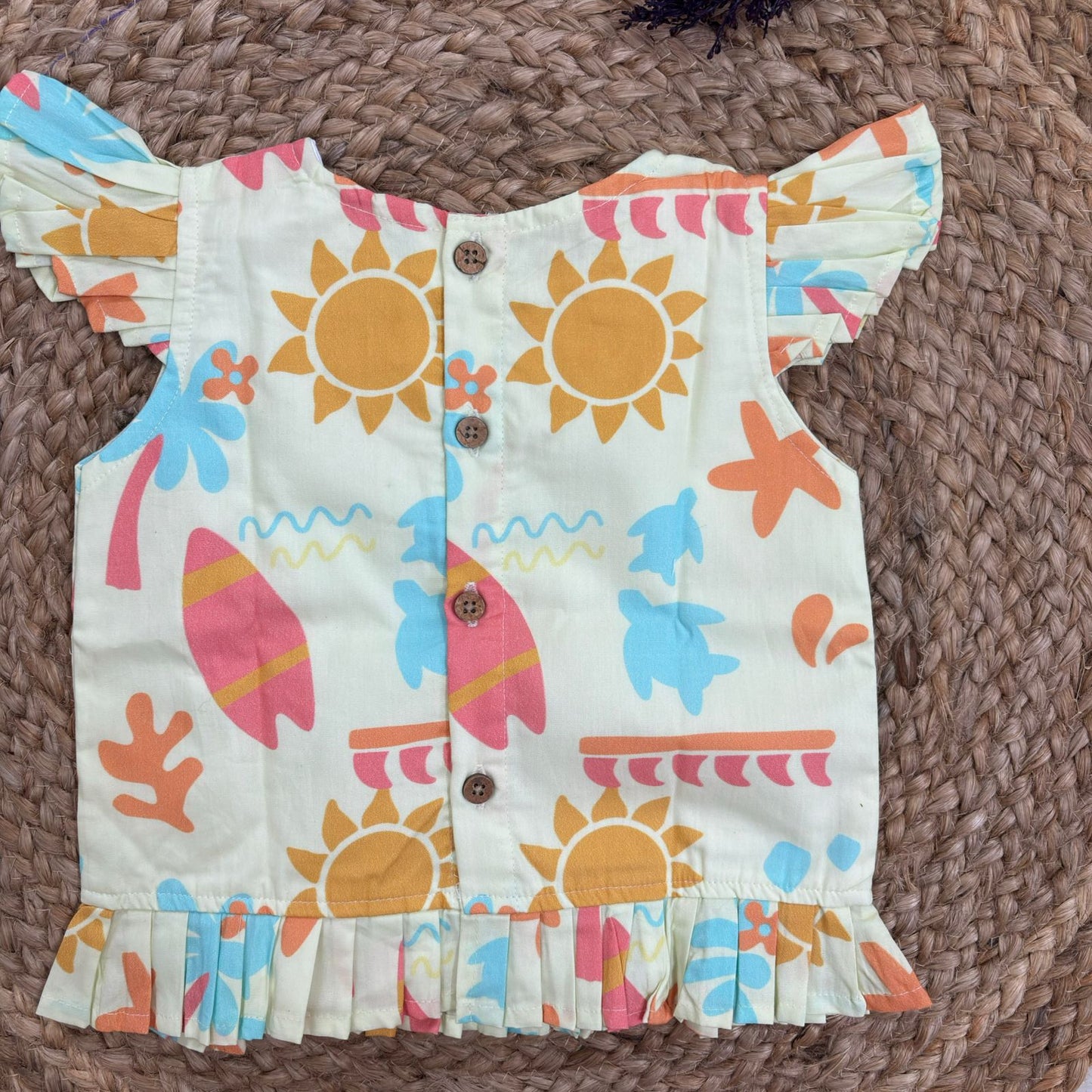 Girls Cotton Shorts Co-ord Set - Sunny