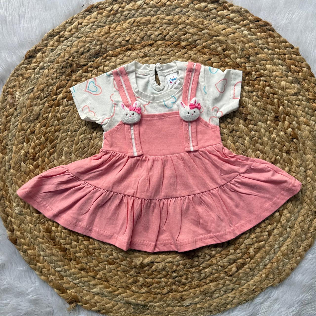 Pink hearts - Premium Baby Frocks