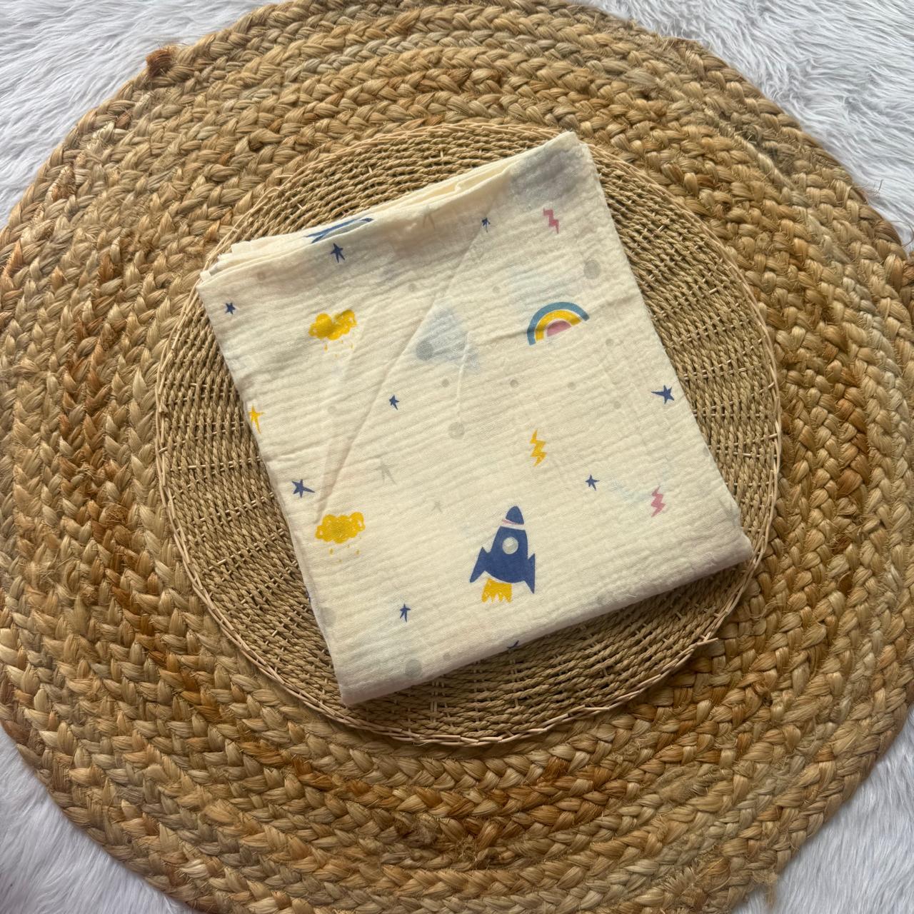Premium double layer crinkled swaddle - Solar
