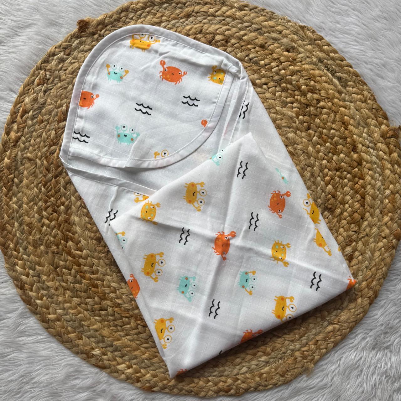 Muslin Hooded Towel - Crabs