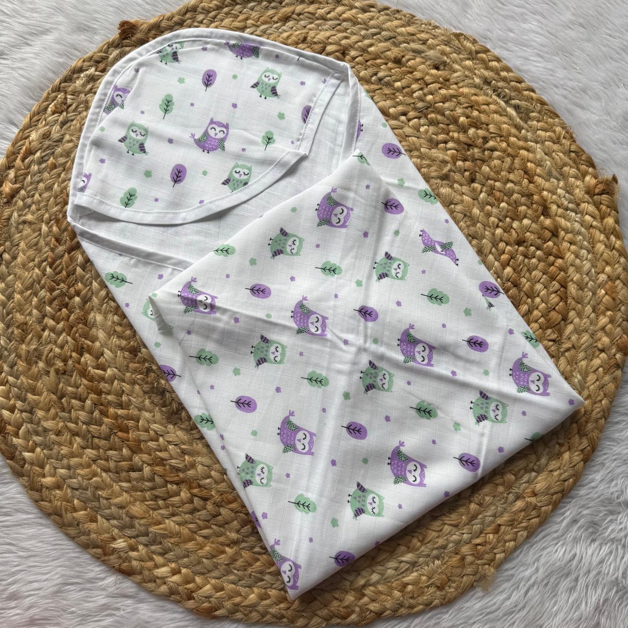 Muslin Hooded Towel - Owls