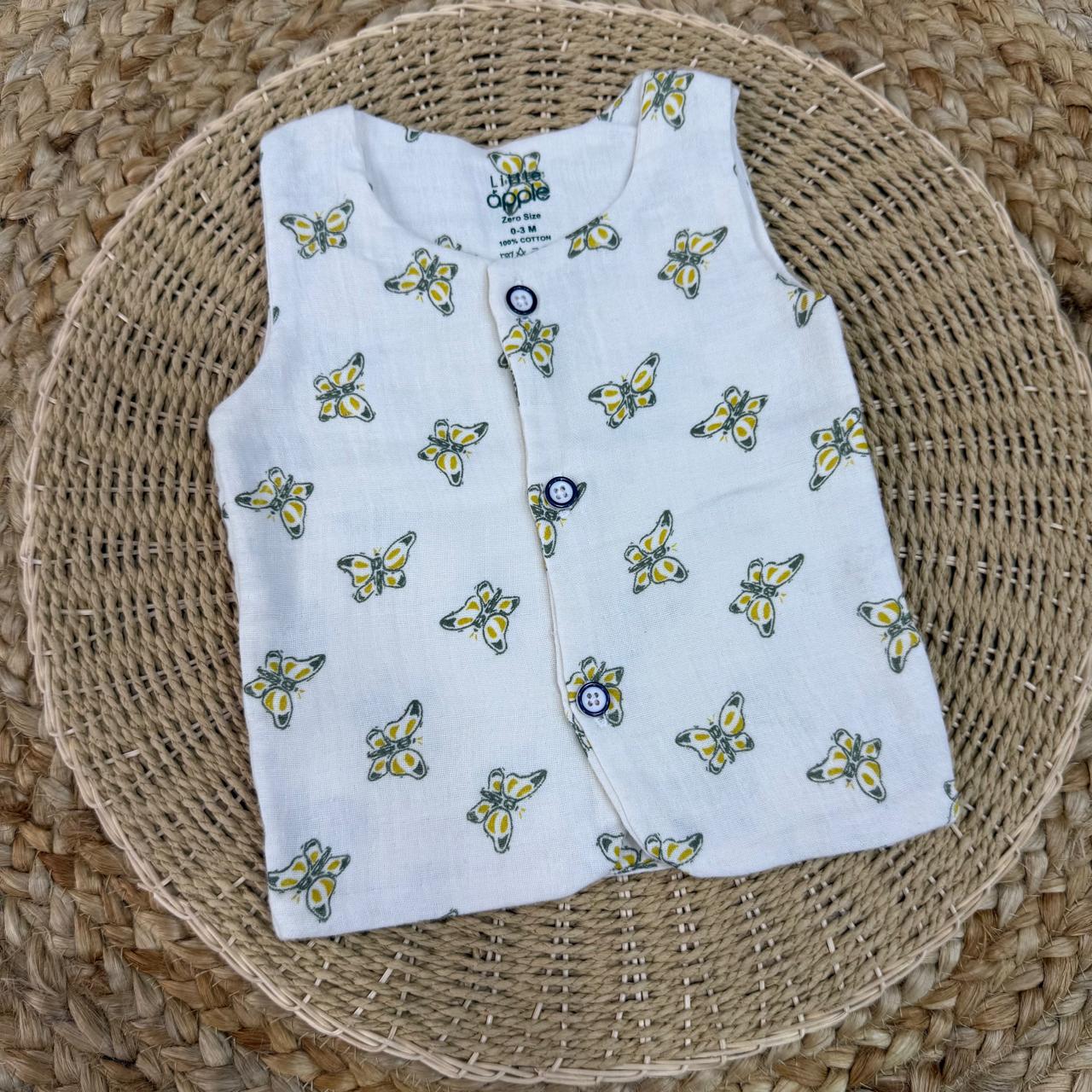 Double Layer Muslin Baby Jabla - Cream Butterfly