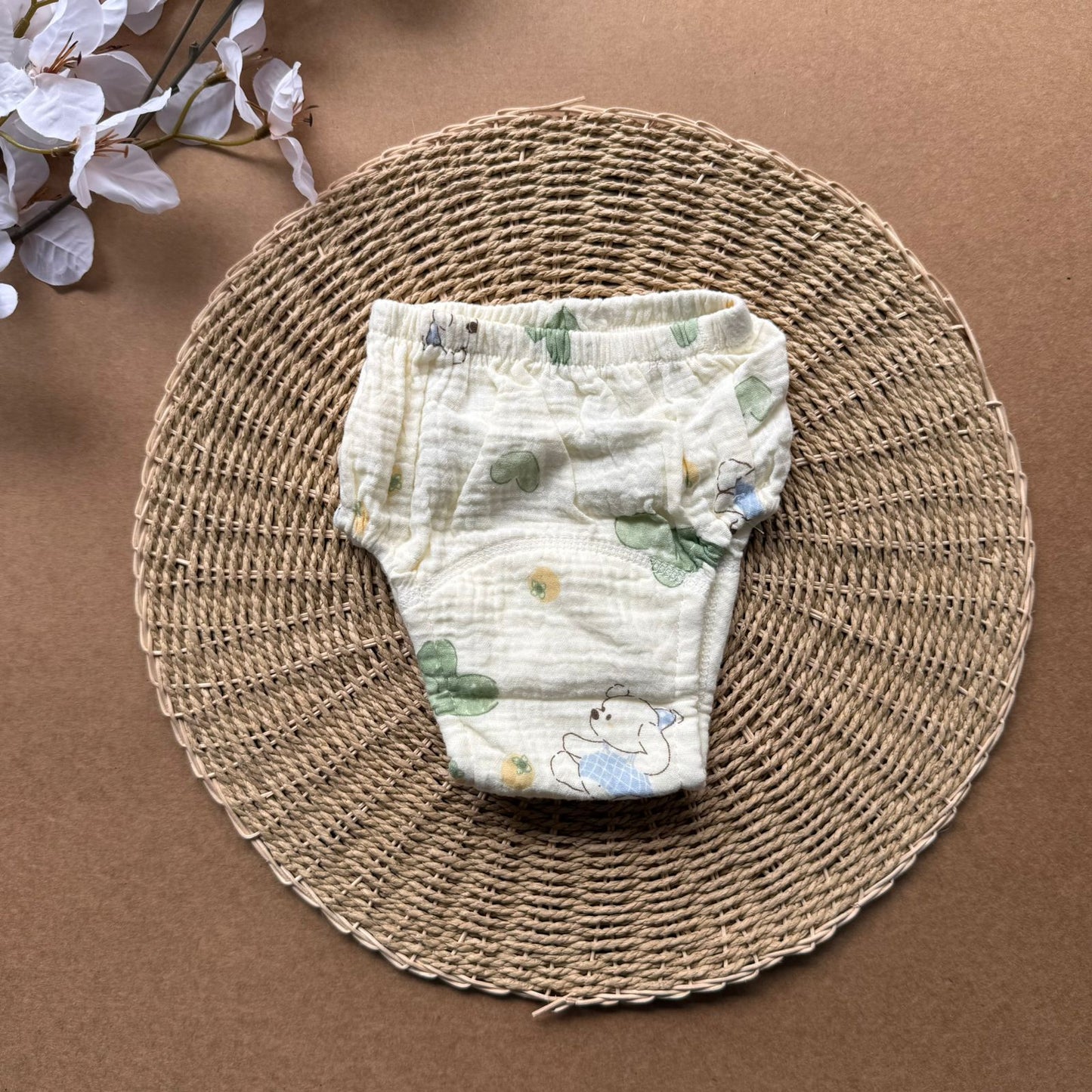 Muslin Underpads - Green hearts