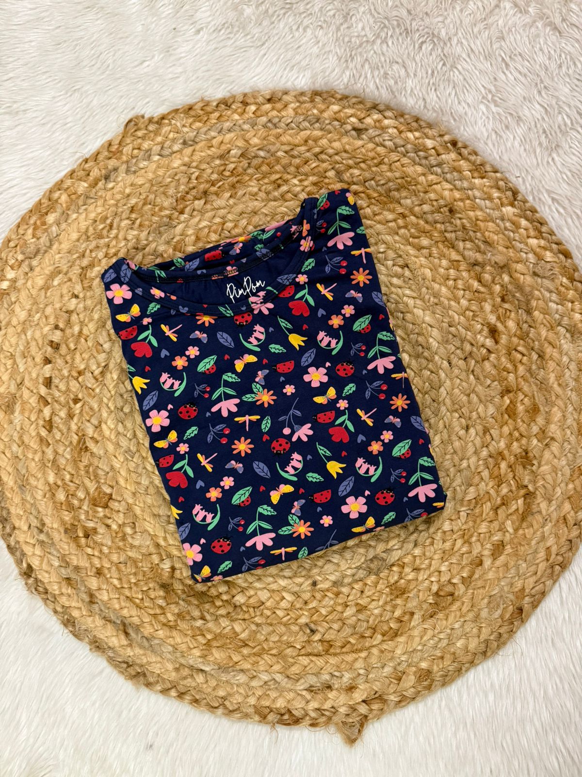 NavyBlue Flowers - Dual Colour Zipless Criss Cross Maternity Wear