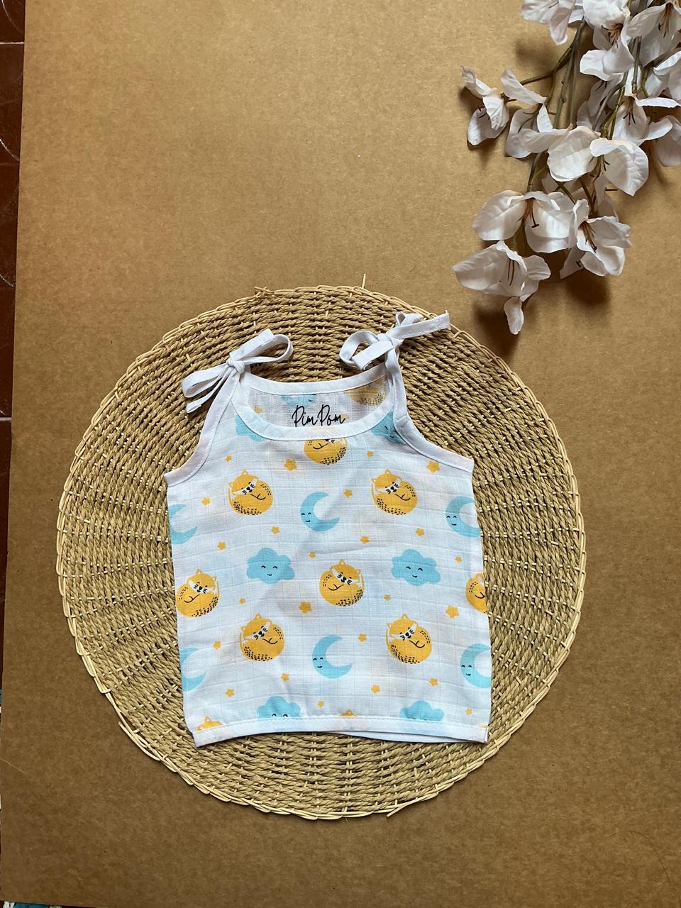 Muslin Baby Knot Jabla -Yellow Cat