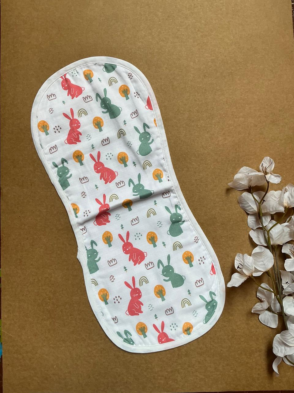 Baby Burp Cloth - 6 layer Muslin - Bunny