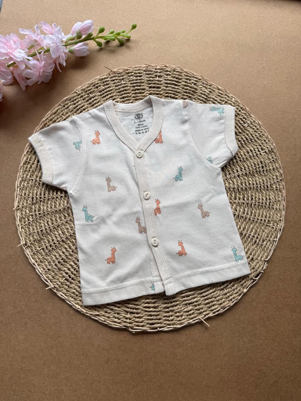 Knitted Baby Jabla with Sleeve - Cream Giraffe