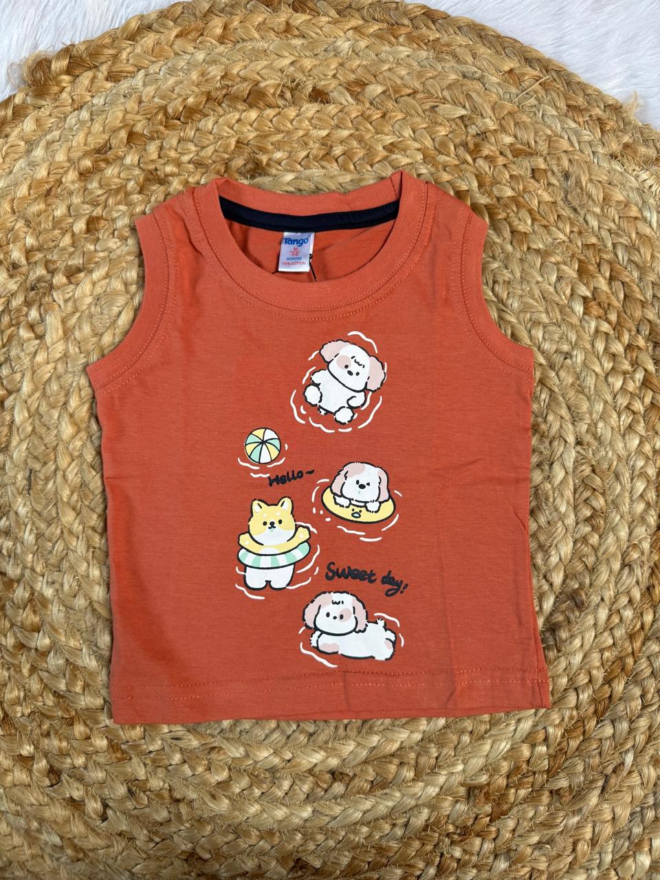 Baby Vest – Brick red